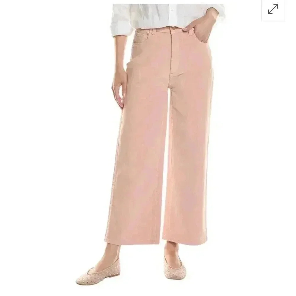DL-1961 Hepburn Wide Leg 27” Corduroy Pant Pink Preppy Collegiate